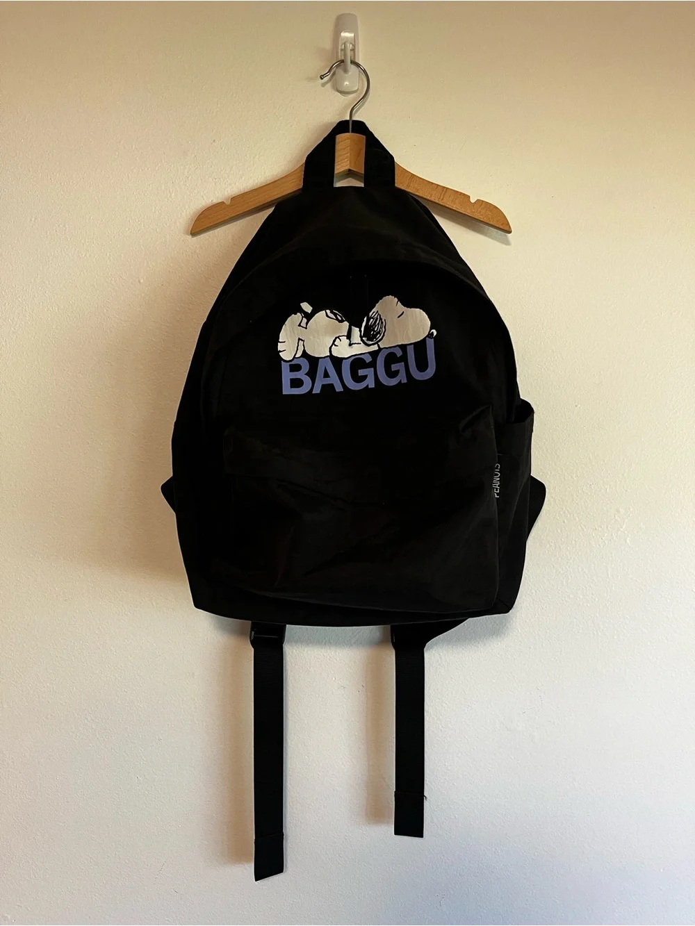 BAGGU x Peanuts Snoopy Medium Nylon Backpack Black